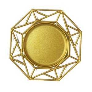 <span class=keywords><strong>Assiette</strong></span> dorée rétro de luxe léger en plastique, transparente, pour décoration de mariage, hôtel, fête, avec procédé de peinture par pulvérisation, pour le commerce extérieur - Product Image 5