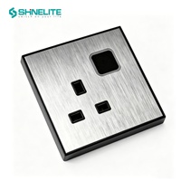 Interrupteur mural électrique SHINELITE à 3 modules 10A personnalisable avec panneau en aluminium et lumière LED – Prix usine