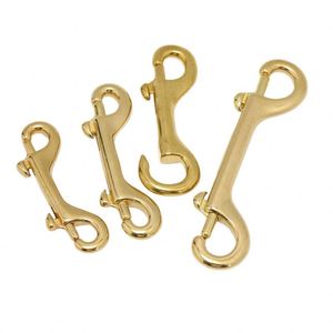 Custom Solid Brass High Polished Double-Ended Hanging Snap <b>Hook</b> Bronze Carabiner Keychain Bag Parts Accessories Portable - Product Image 1