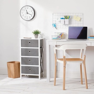 Living Room, Bedroom, Entryway Foldable <strong>Chest</strong> of Drawers Fabric Cabinet <strong>with</strong> 4 Fabric Drawers Fabric Bins <strong>Storage</strong> Tower Dresser - Product Image 4