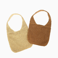 Sac fourre-tout d'été en paille tressée fait main, style plage, avec LOGO personnalisé, grande capacité, pour les vacances