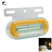 Feux latéraux d'avertissement d'urgence étanches, blanc et jaune, double couleur, 12V 24V, feux LED pour camion, feux latéraux LED ovales pour camion