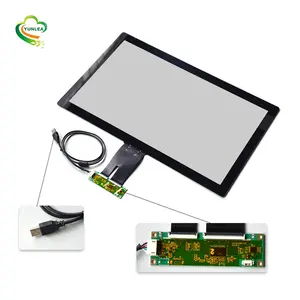 Superposition d'écran tactile en verre transparent personnalisé de 21.5 pouces USB ILITEK AG AR AF PCAP Kit de panneau à écran tactile multi-capacitif