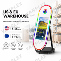 Machine de photomaton ovale 60 pouces avec écran tactile HD 32 pouces, imprimante DSLR tout-en-un, miroir magique pour location d'événements et de fêtes