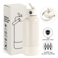 Bouteille d'eau réutilisable en acier inoxydable de 32 oz, thermos sous vide, anti-fuite, bouteille d'eau en métal portable pour les voyages et la remise en forme