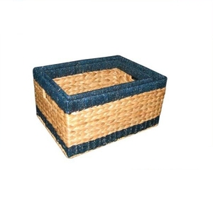 Modern Handwoven Water Hyacinth Rectangular Organizer <b>Bin</b> for Home Closet Decor Storage Use - Product Image 1