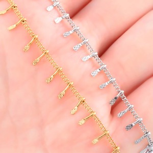 Collier fin gaufré délicat en acier inoxydable, chaîne de maillons pour pull, pour femmes et hommes, accessoires de bijoux pour le cou, pour cadeau DIY - Product Image 5