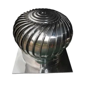 Turbine cercle alimentée par vent en acier inoxydable 304, ventilateur de ventilation sans puissance, pour toit