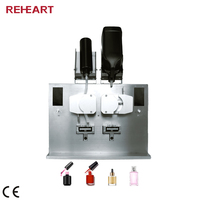 Machine de remplissage de liquides à double tête pour vernis gel, pâte commerciale, avec trémie, modes de fonctionnement automatique et manuel, système pour liquides visqueux