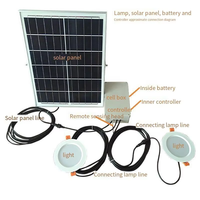 Kit de lampes solaires 6W*8 avec télécommande, variateur d'intensité, plafonnier LED solaire, lampe de plafond pour abri de voiture, escalier, couloir, lumière encastrée au plafond