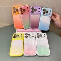 Étui antichoc à texture cuir ondulée dégradée avec film de protection d'objectif pour iPhone 18 Pro Max iPhone 17 16 15 14 13