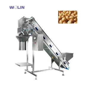 automatic 5kg onion potato mesh cube charcoal weighing packing machine conveying belt linear weigher