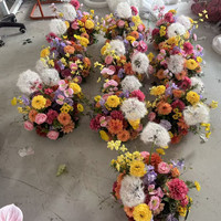 Boule de fleurs artificielles personnalisée PPS, rose, orange, colorée, arrangement floral pour la décoration de table de mariage ou d'événement