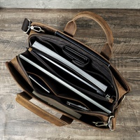 Sac messager pour ordinateur portable en cuir véritable antivol de 14,2 pouces pour hommes, sacoche de bureau en cuir avec serrure à combinaison