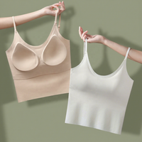 Camisole rembourrée sans couture pour femmes, coupe fixe, confortable, une pièce, doublure intérieure essentielle à la mode pour un usage quotidien, tailles M-XL