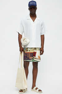 Relaxed Chateau Photoreal Camisa cubana-100% Tejido de algodón Blanco - Product Image 3