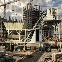 Centrale à béton mobile YHZS75, 75 mètres cubes par heure, ligne de production de béton automatique portable