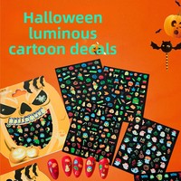 26 nouveaux autocollants lumineux 3D Xiaohongshu pour ongles design transfrontalier de citrouille fantôme d'Halloween lot en plastique mélangé