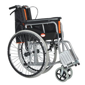 Fauteuil roulant manuel avec siège rembourré, structure en acier, pneus pleins, tissu en maille, confortable pour la mobilité des personnes âgées - Product Image 2