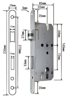 Ensemble de poignées de porte 13/103 avec corps de serrure, cylindre, levier tubulaire, ensemble de serrures d'entrée, de confidentialité et de passage en alliage de zinc, bouton de porte, vente en gros