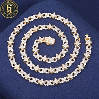 8mm Étincelles CZ Diamant Tennis Chaîne Hip Hop Bijoux Hypoallergénique En Laiton Glacé 5A Zircon Infiniment Collier pour Cadeau De Fête