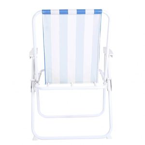 Factory OEM <b>Cheap</b> Blue Stripe Portable Ultralight Free Assembly Convenient Folding Metal Fabric Spring <b>Camping</b> Beach <b>Chair</b> - Product Image 4