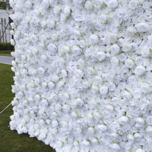 Offre Spéciale 3D blanc Rose Floral fleur artificielle mur <span class=keywords><strong>fond</strong></span> hortensia mariage décoration rouleau fleur mur saint valentin - Product Image 6