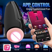 Elektrischer Masturbator mit Heizfunktion, Oraler Stimulation, Stoß- und Vibrationsfunktion, App-Steuerung, Realistischer Kanal, Fernbedienung, Männlicher Masturbationsbecher