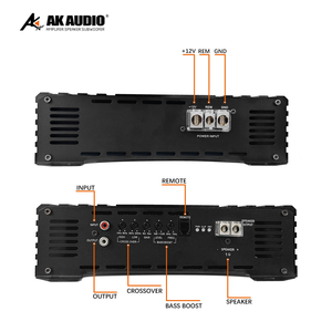 Amplificateur monobloc noir AK-B8001 <span class=keywords><strong>classe</strong></span> D 1 canal 800W RMS pleine gamme pour systèmes audio et caissons de basses de voiture - Product Image 5