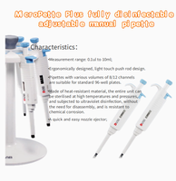 Micropipette manuelle réglable DLAB entièrement stérile en polypropylène PP de haute qualité, best-seller, 0,1-2,5 μL, pour utilisation en laboratoire