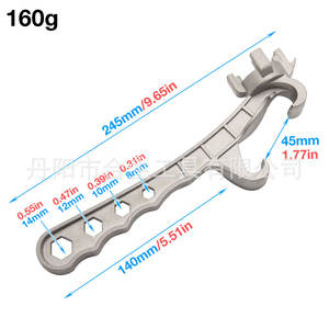 Ouvre-couvercle multifonction en alliage d'aluminium Mr Drill 245 mm, finition sablée de forme irrégulière pour ouvrir seaux et boîtes - Product Image 3