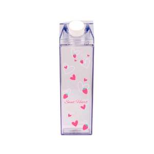Bouteille d'eau en plastique transparente de type carton de lait de 500 ml/1000 ml, boîte de lait carrée transparente personnalisée, bouteilles de jus - Product Image 4