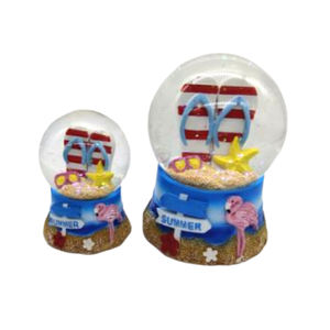 بشعار مخصص شاطئ باهاماس من راتنج فلامنغو كرة ثلجية فلامنغو - Product Image 3