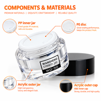 Pot en plastique acrylique à double paroi de luxe 30g pour emballage de crème cosmétique et soin de la peau, avec couvercle à vis, logo personnalisable (impression numérique/sérigraphie)