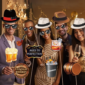 Huancai whisky <span class=keywords><strong>cerveza</strong></span> Photo Booth Props 25 PCS Party Props <span class=keywords><strong>Kit</strong></span> con palos <span class=keywords><strong>de</strong></span> madera <span class=keywords><strong>para</strong></span> cumpleaños envejecido a la perfección Party Supplies - Product Image 3