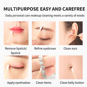 Paquet personnalisé coton-tige en bambou écologique facile à utiliser coton-tige de maquillage médical - Product Image 6