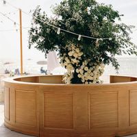 Comptoir de Bar Circulaire Personnalisable Classique Vintage en Bois Massif pour Location Événements de Mariage