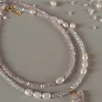 Collares de Perlas de Agua Dulce Naturales, Estilo Veraniego, para Vacaciones en la Playa, Joyería Artesanal con Temática Oceánica, Regalos para Mujer, Venta al Por Mayor