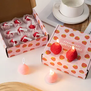 Bougies parfumées aux fraises huile parfumée végétale fruits sucrés bougies à la fraise bougies d'anniversaire