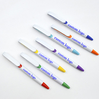 Stylo bille en plastique durable de haute qualité avec logo personnalisé, encre noire effaçable 1,0 mm, gravure laser, faible MOQ, promotion, prix abordable