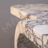 Meuble moderne haut de gamme en marbre Table console de luxe avec dessus en travertin Salon Couloir Coin en pierre Console murale élégante