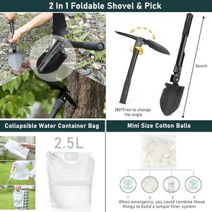 262pcs <span class=keywords><strong>Survival</strong></span> Gear và nguồn cung cấp với Viện trợ đầu tiên Kit Pouch và Crossbody Túi, khẩn cấp Kit <span class=keywords><strong>Survival</strong></span> kit với Lều - Product Image 4