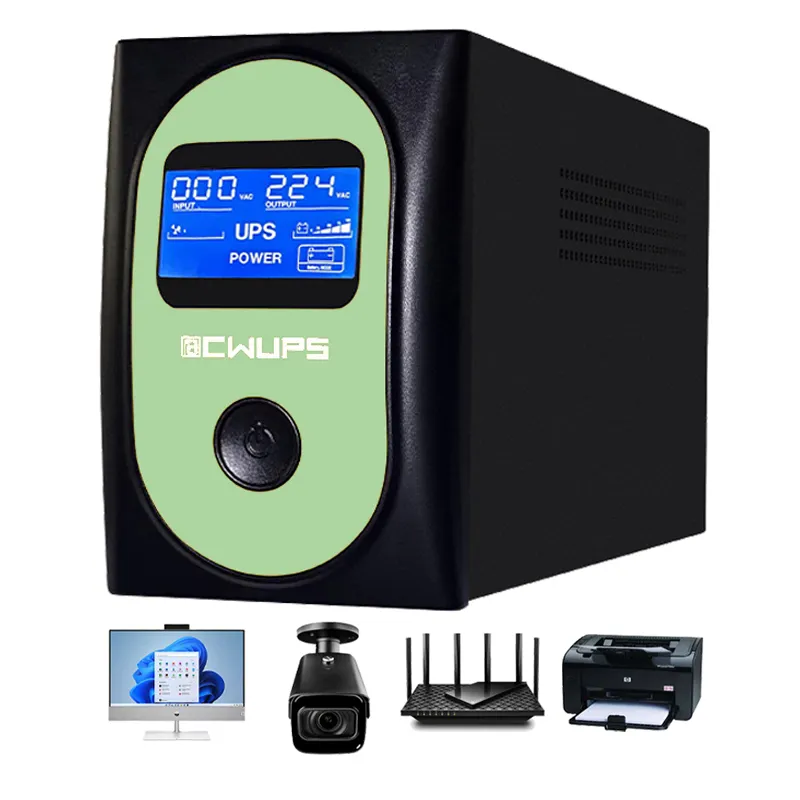Protecteur de surtension intelligent sans interruption 1Kva 2Kva 3Kva 220V alimentation en ligne système UPS sauvegarde pour ordinateur domestique