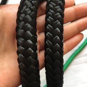 Черная двойная плетеная полиэфирная веревка полиэстер яхтенная Веревка 10 мм - Product Image 5