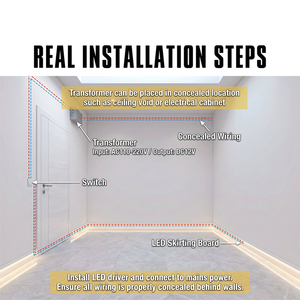 Recessed Led Modern Water Resistant <b>Skirting</b> <b>Board</b> Aluminum Baseboard Bottom Indirect Lighting Channel Flush Hidden Shadow - Product Image 6