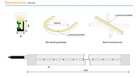 Mini bande LED néon 4x6mm 24V IP67 étanche 240LEDs/m, flexible en silicone ultra-mince à pliage latéral pour éclairage d'armoires de cuisine