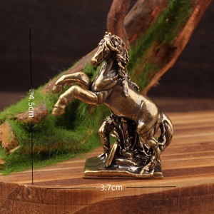 Figura de latón para entrenamiento de caballos, 2 uds., estilo tradicional chino, adorno de escritorio, decoración artesanal - Product Image 4