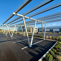 Système de montage de carport solaire en alliage d'aluminium de type W pour usage résidentiel, pour une stabilité structurelle et une résistance au vent
