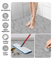 Jorunns - Baldosas de Vinilo Autoadhesivas de PVC, Baldosas de Mármol Gris para Piso y Pared de Baño