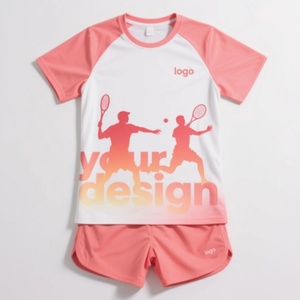 100% <b>Polyester</b> Dryfit Sportswear Short Sleeve Quick Dry Performance Shorts T Shirt Short Sleeve Uniform Quick Dry Sports Set - Product Image 3
